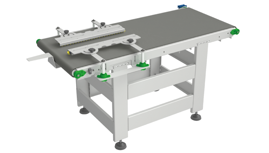 MANUAL ADJUSTING SIDE GUIDED MOTORIZED CONVEYOR